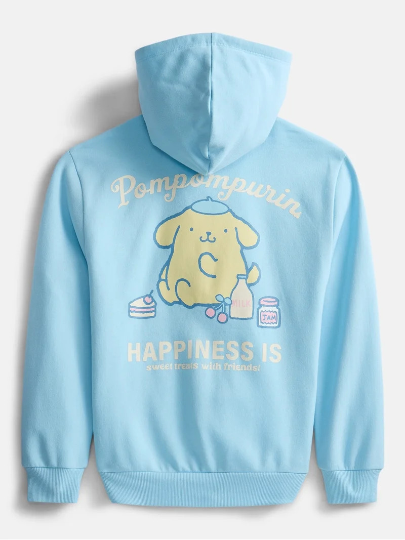 Hello Kitty and Friends Pompompurin Girl's Puff Graphic Fleece Hoodie, Sizes 4-16 | Walmart (US)