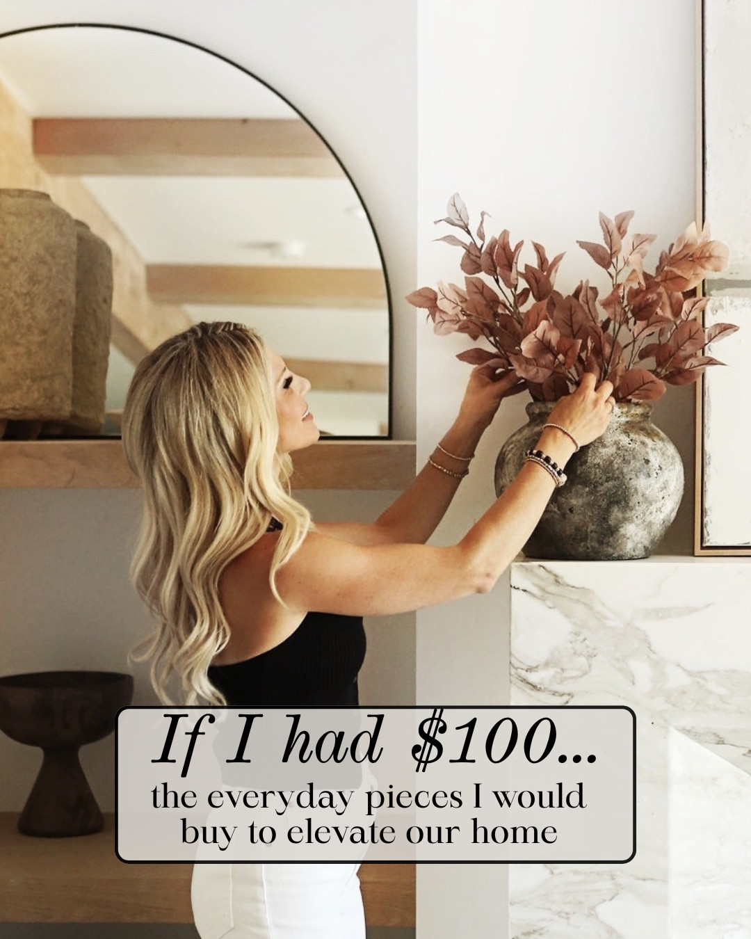 If I Had $100 — THESE ARE THE EVERYDAY HOME UPGRADES I’D BUY. It doesn’t take a full renovation to elevate your space. A STATEMENT VASE with faux stems, a LARGE ROUND MIRROR, a textured BOWL, updated THROW PILLOWS, or PEEL & STICK MOLDING can completely change the feel of a room. Small swaps. Big impact. Designer look without the designer price.
#Amazon #TheHillaryStyle #AmazonHome #HomeRefresh #LuxuryForLess #NeutralHome #DesignerLookForLess #AffordableHome #ModernOrganicStyle #HomeStyling

#LTKHome #LTKOver40 #LTKU