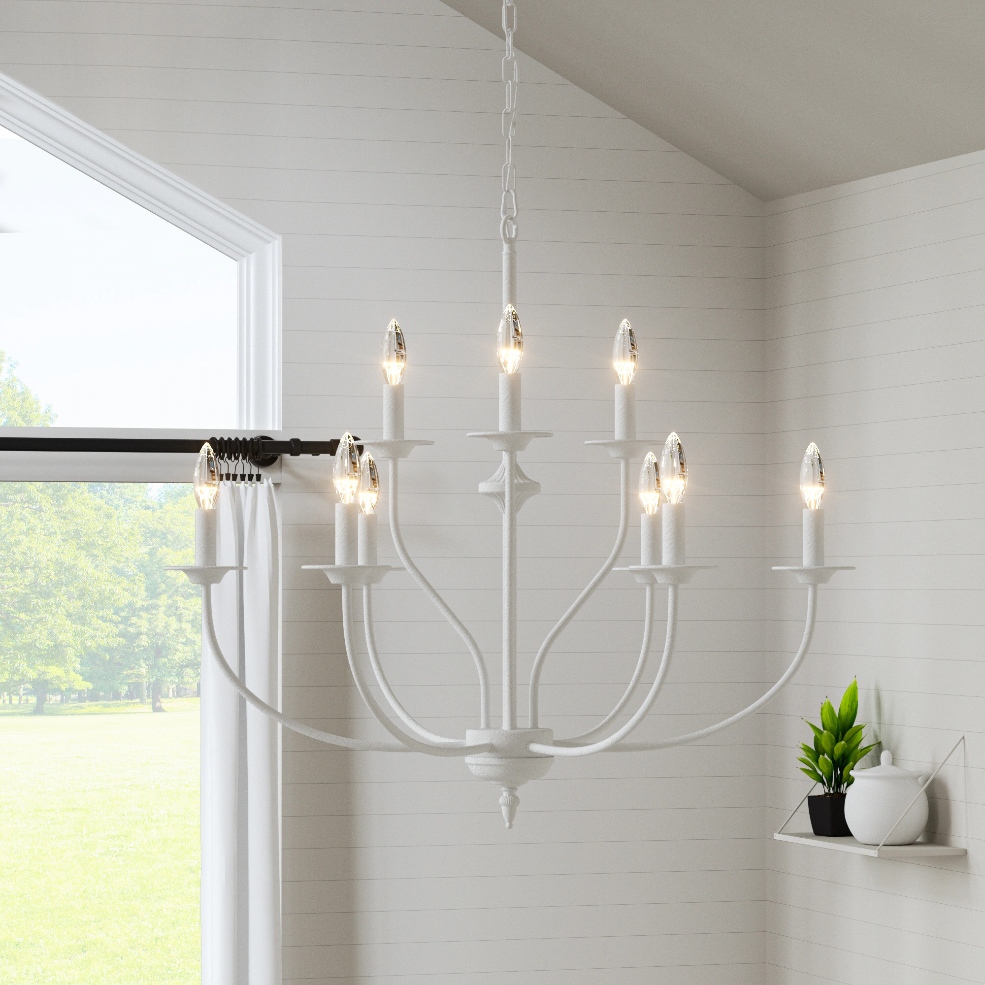 Maxax Maroneia 9 -Light White Metal Chandelier one_size | MX19084-9TW-P | Lowe's
