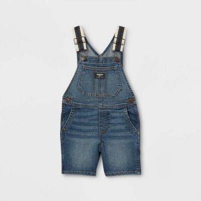 OshKosh B'gosh Toddler Boys' Denim Shortalls - Denim Blue | Target
