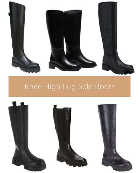 Knee high lug sole boots 

#LTKstyletip #LTKshoecrush #LTKSeasonal