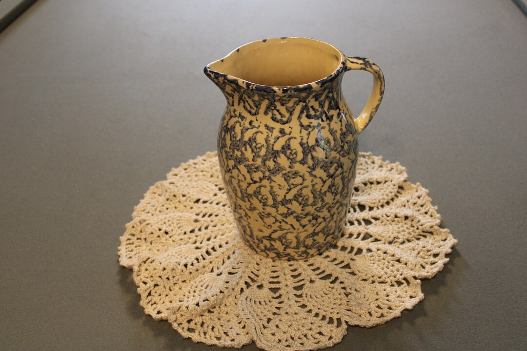 R.R.P. Roseville Pottery Sponged Pitcher - Etsy | Etsy (US)