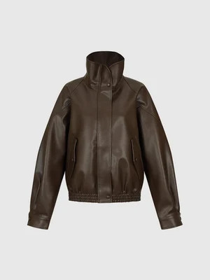 Elastic Hem Stand Collar Long Sleeve Jacket | Urban Revivo