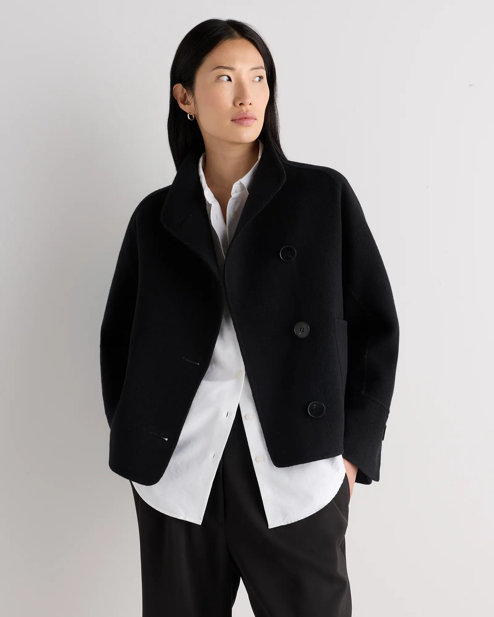 Double-Faced Merino Wool Funnel Neck Jacket | Quince