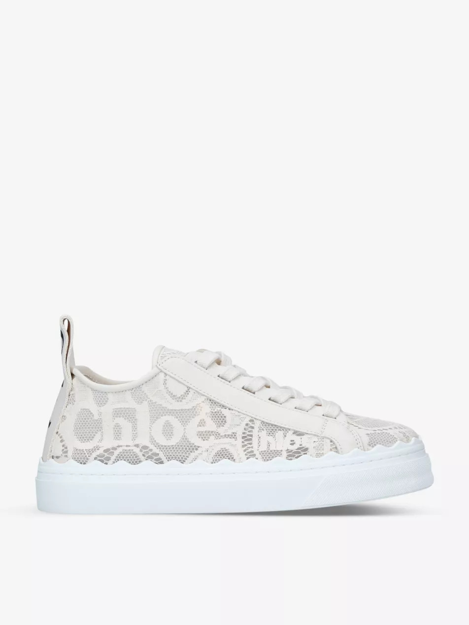 Lauren brand-motif lace trainers | Selfridges