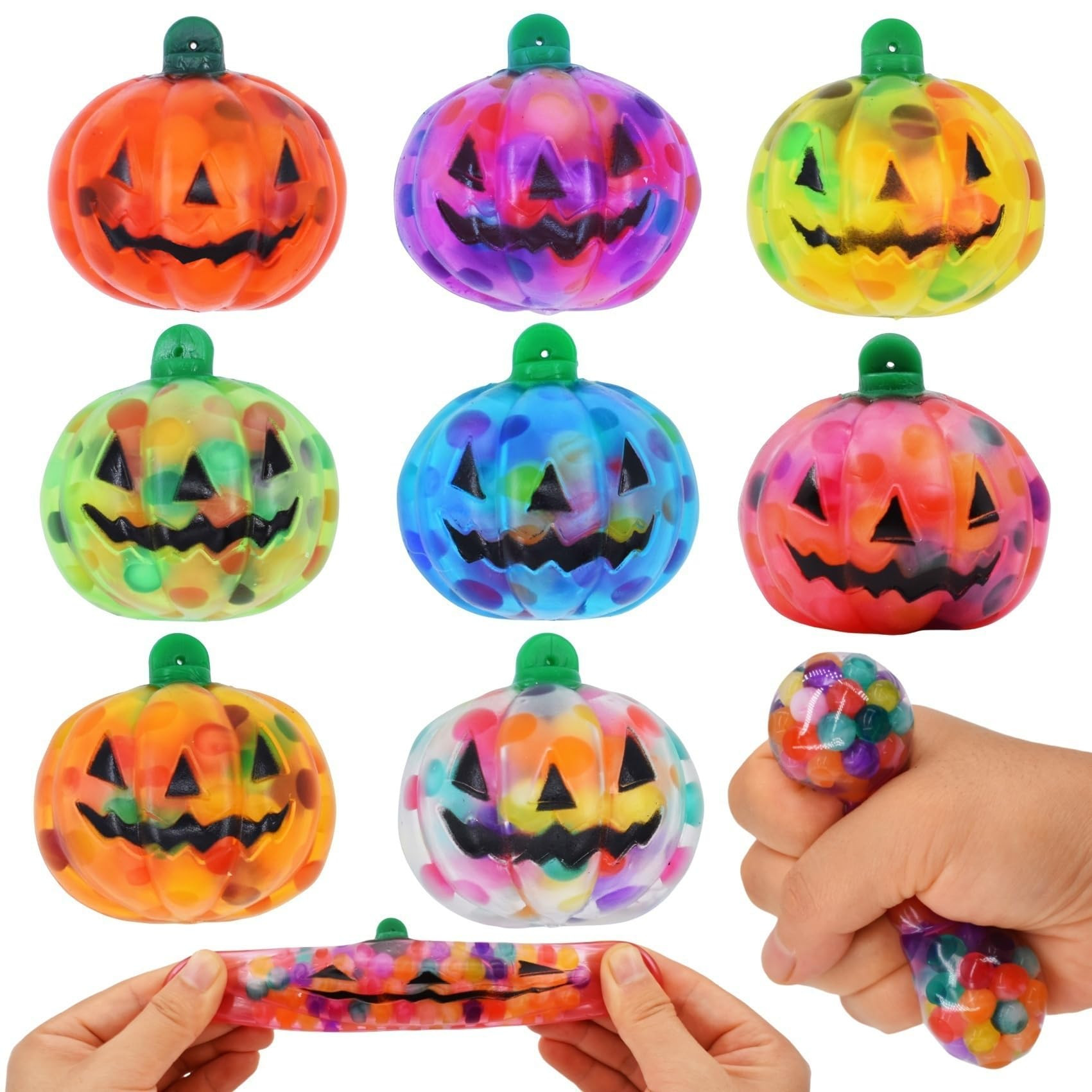 8 Pack Halloween Pumpkin Stress Balls, Squeeze Balls Fidget Toys for Adults Stress Relief Party F... | Amazon (US)