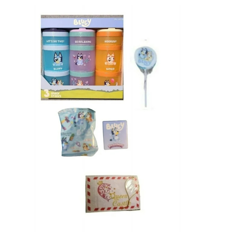 Whiskware Bluey Stack-able Snack Containers 3 Piece with 1 Bluey Lollipop 1 small Sticker Treat B... | Walmart (US)