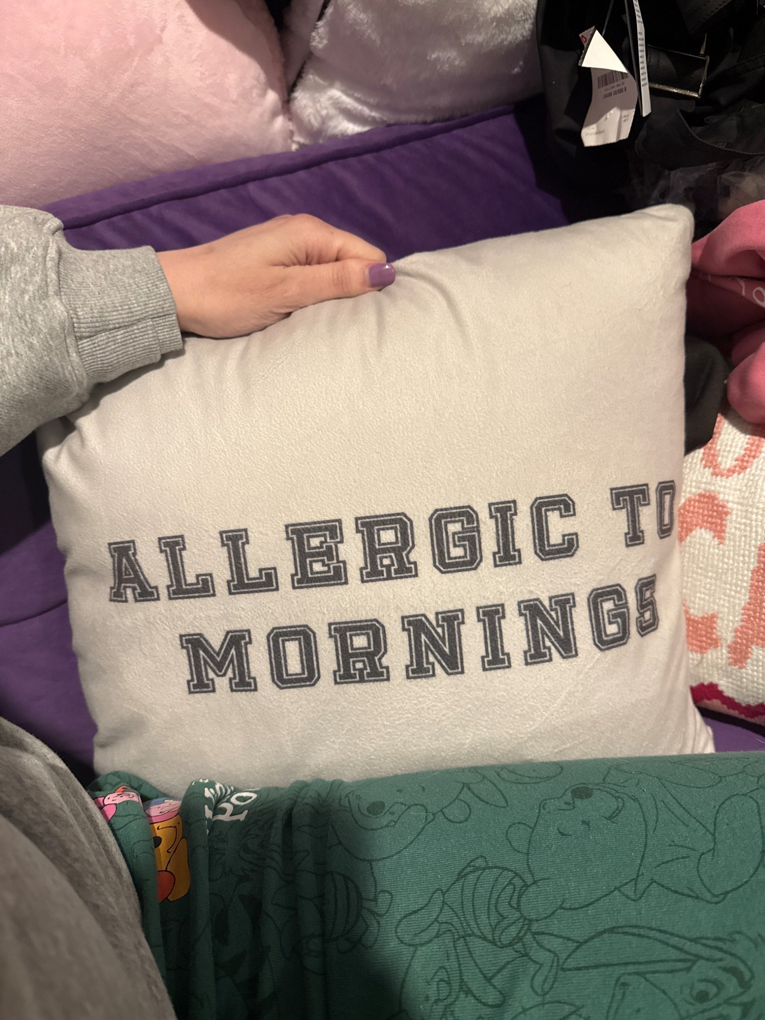 Allergic to mornings pillow 🤣 💤 

#LTKHome #LTKSpringSale #LTKmorningroutine