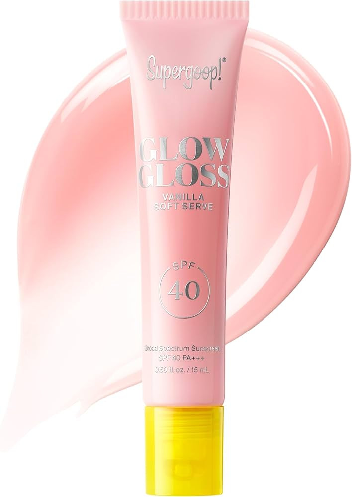 Supergoop! Glow Gloss SPF 40 Lip Balm, Vanilla Soft Serve (Sweet Cream Flavor, Sheer Soft Pink Ti... | Amazon (US)