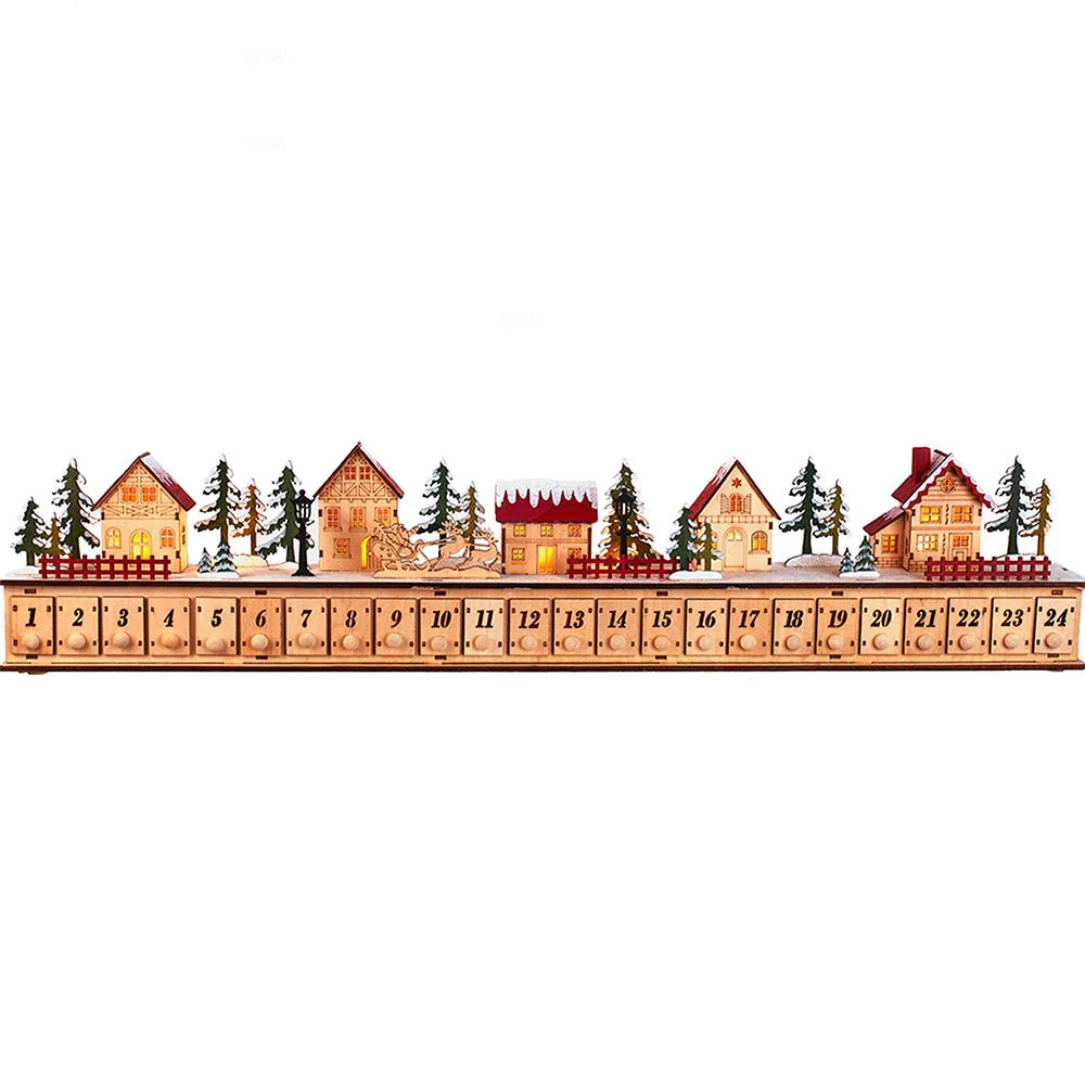 Kurt S. Adler 6.7-Inch Light-Up Christmas Village With Advent Calender one_size | JEL0992 | Lowe's