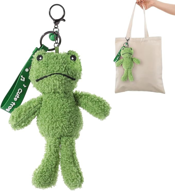 Frog Plush Keychain - Cute Animal Plush Gift for Backpacks, Car Key Bag, Wallet, Purse Decor | Amazon (US)