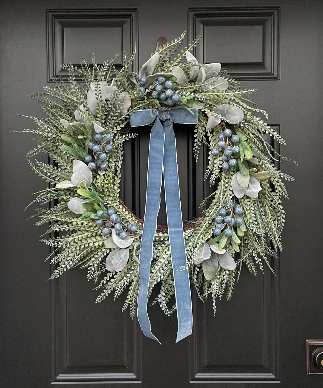 Winter Wreath for Front Door | Moody Winter Wreath | Winter Grass Wreath | Lamb’s Ear Wreath | ... | Etsy (US)