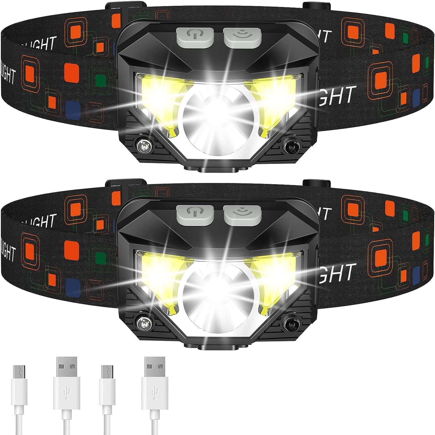 Headlamp Flashlight, LHKNL 1200 Lumen Ultra-Light Bright LED Rechargeable Headlight with White Re... | Amazon (US)