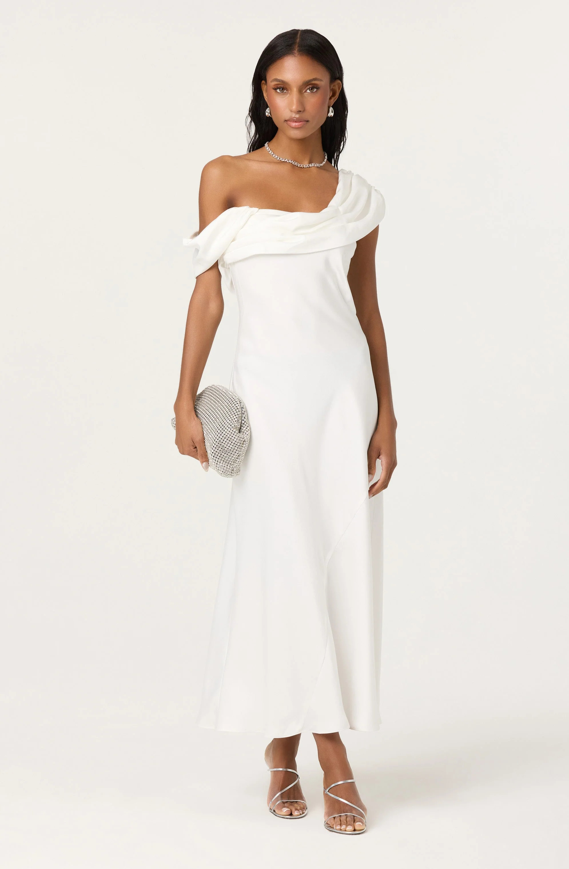 Alyssia One Shoulder Maxi Dress - White / XS | ASTR The Label (US)