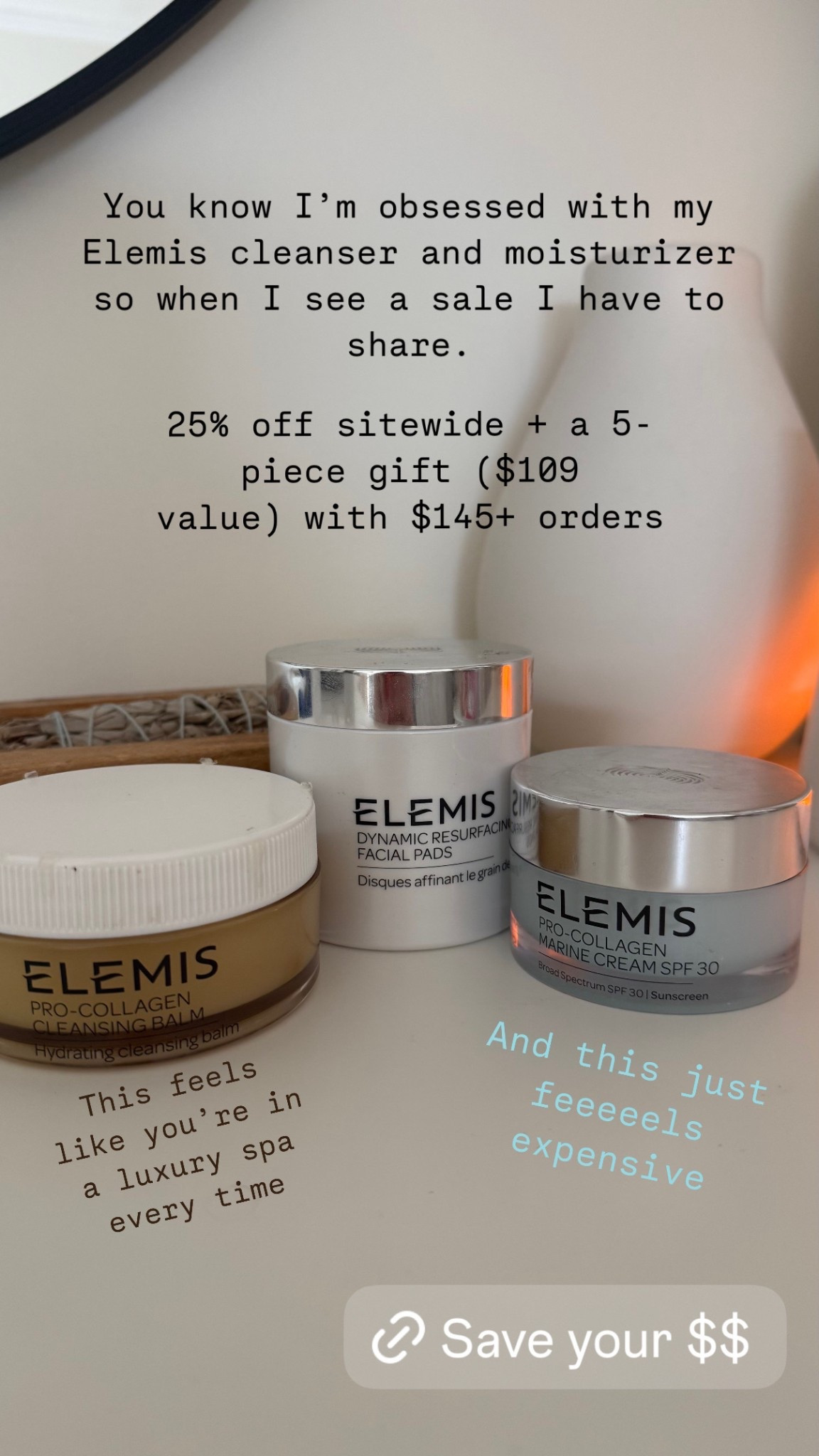 25% off sitewide + a 5-piece gift ($109 value) with $145+ orders for Elemis products!! 

#beautyproducts 

#LTKSpringSale #LTKBeauty #LTKSaleAlert