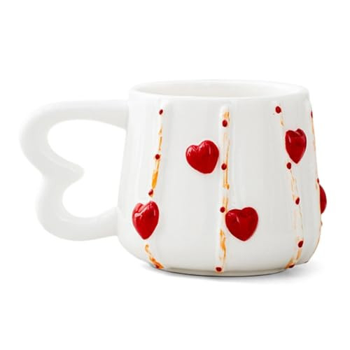 UEncounter Heart Ceramic Coffee Mug Valentine's Day Cup with Handle 13.4oz Creative Drinkware for Office and Home Anniversary Couples Gifts | Amazon (US)