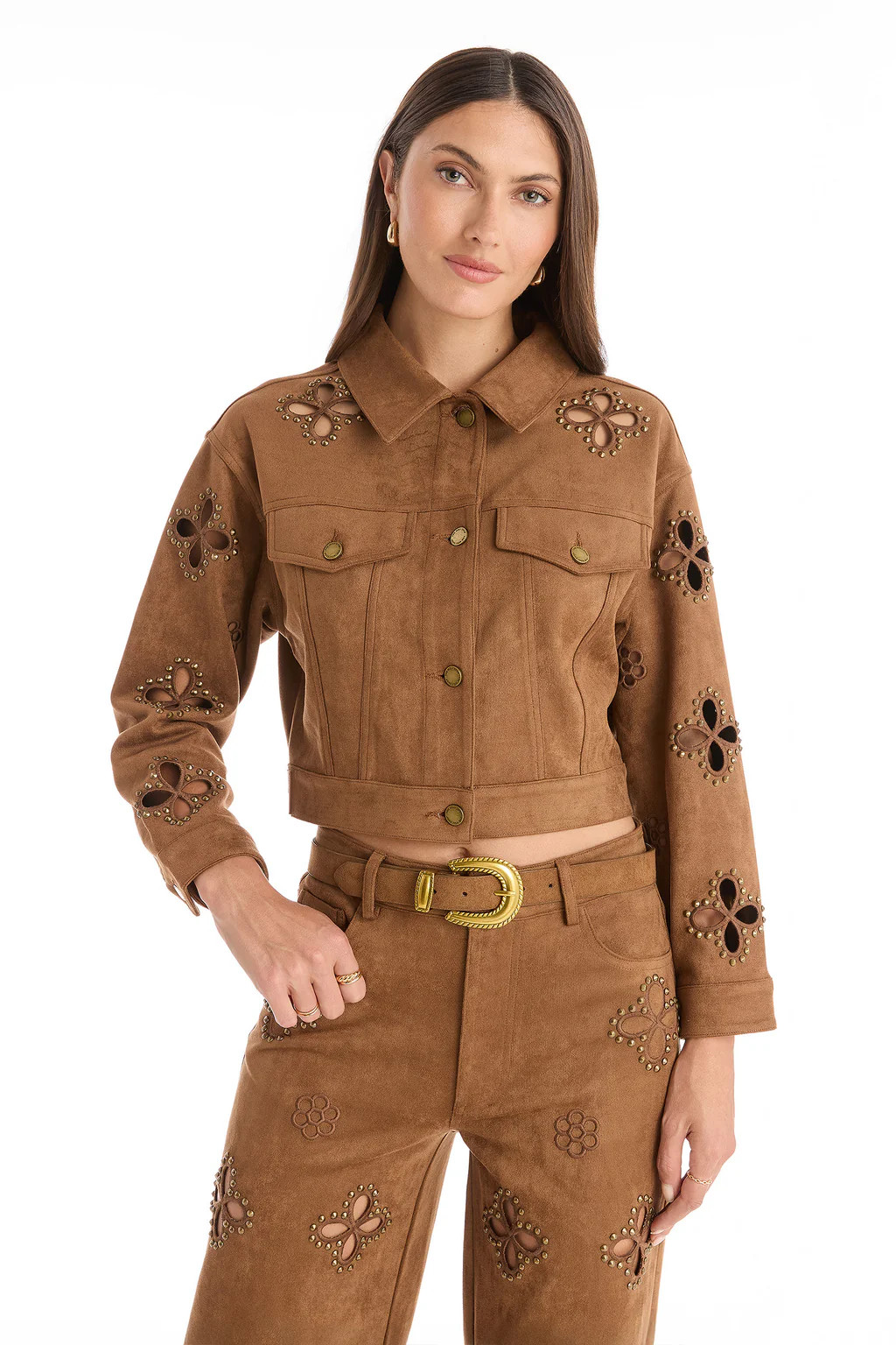 Kaia Suede Jacket - Cognac | The Noli Shop