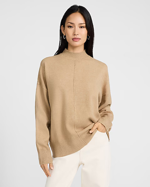 Mock Neck Center Seam Sweater | Express