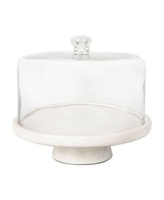 Godinger Marble Footed 11.9" Cake Stand - White | Macy's