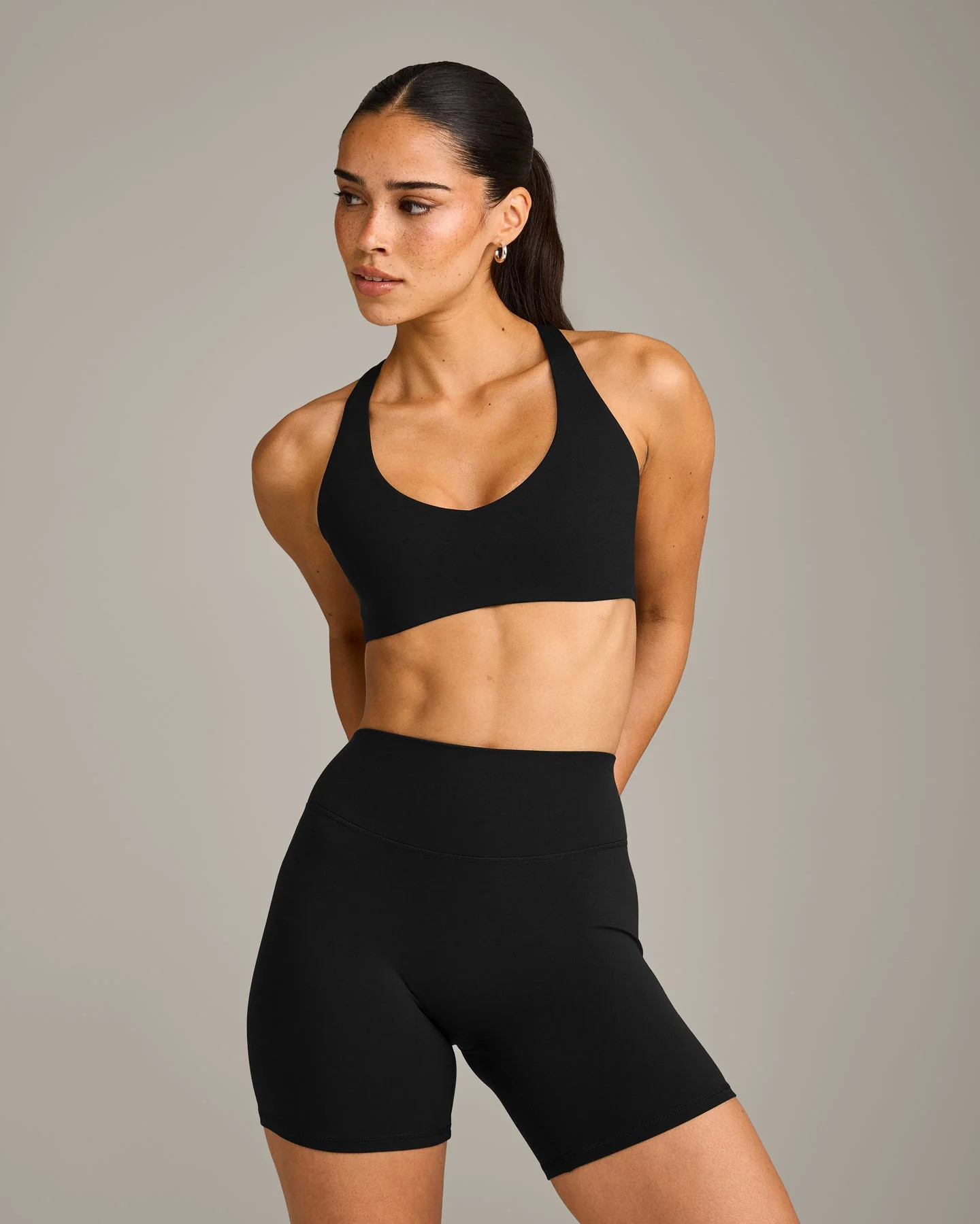 SoftMotion™ Bralette with Grey Logo 
 Black | Oner Active (UK / US)