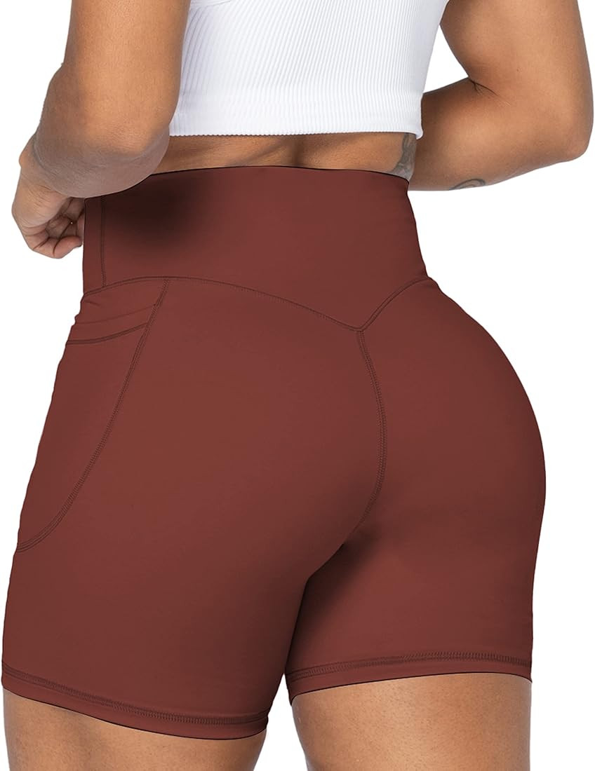 Sunzel Women's Biker Shorts in High Waist Tummy Control with Deep Pockets | Amazon (US)