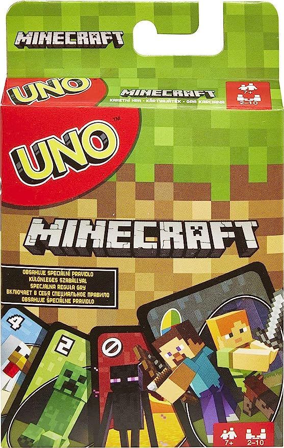 Mattel Games UNO Minecraft Card Game, Now UNO fun includes the world of Minecraft, Multicolor, Ba... | Amazon (US)