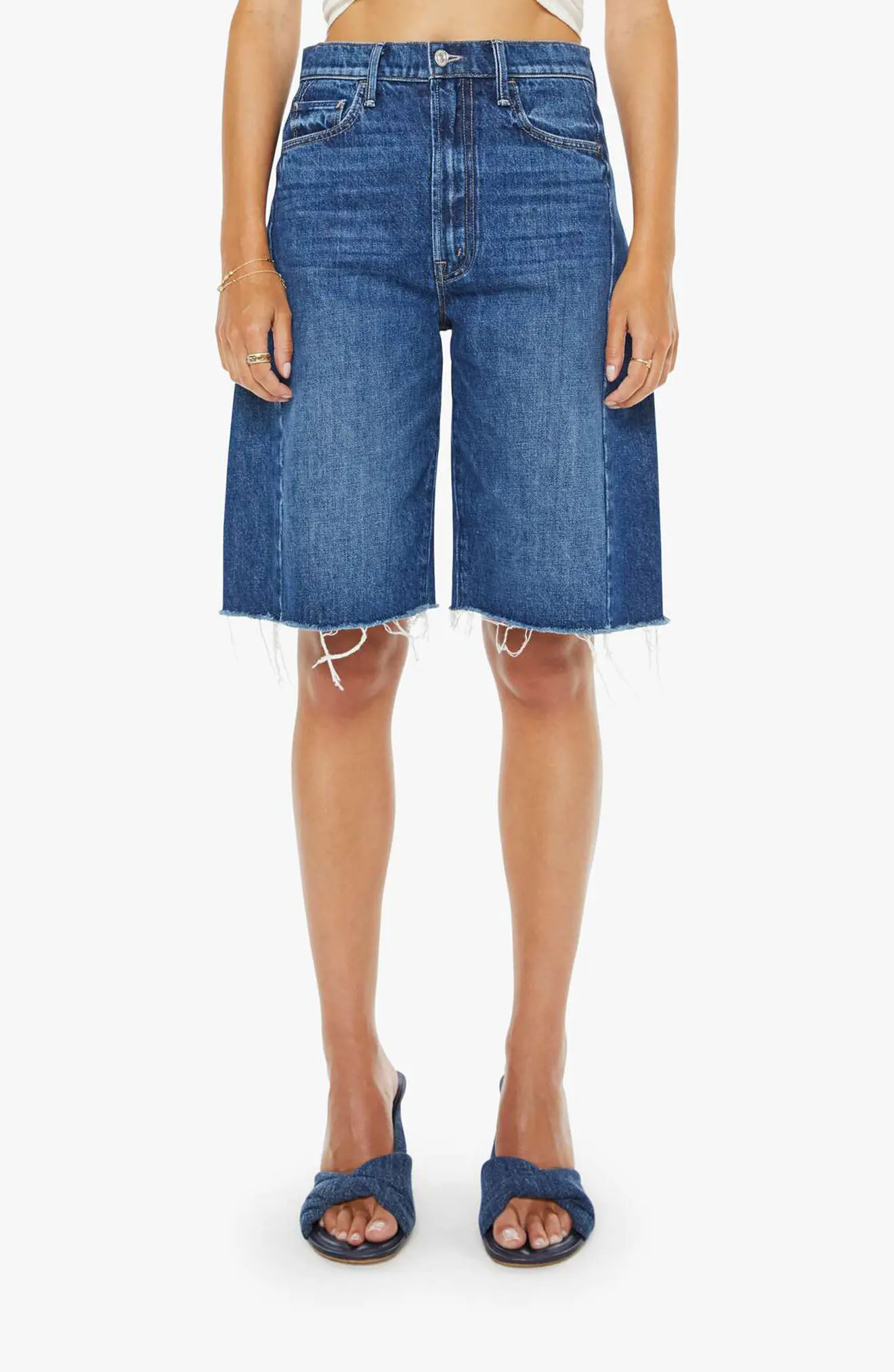 The Half-Pipe Frayed High Waist Bermuda Shorts (Women) | Nordstrom | Nordstrom