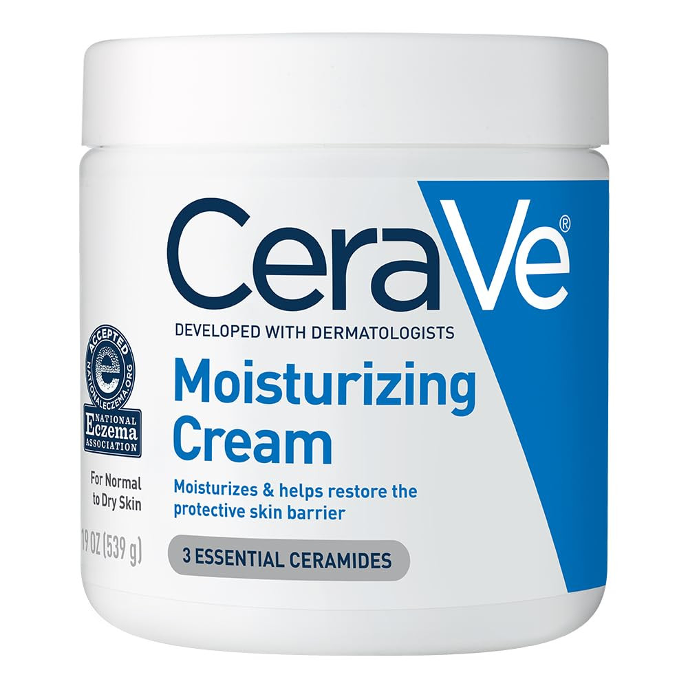CeraVe Moisturizing Cream | Body and Face Moisturizer for Dry Skin | Body Cream with Hyaluronic Acid and Ceramides | Daily Moisturizer | Oil-Free | Fragrance Free | Non-Comedogenic | 19 Ounce | Amazon (US)