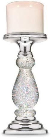 Silver Swirling Glitter Pedestal with Timer + USB Compatible with Bath and Body Works 3-Wick Cand... | Amazon (US)