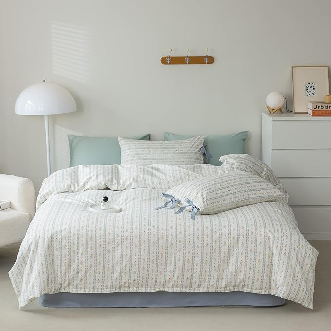 Floral Duvet Cover Twin Boho Cotton Comforter Cover Twin Coquette Lightweight Farmhouse Duvet Cov... | Amazon (US)