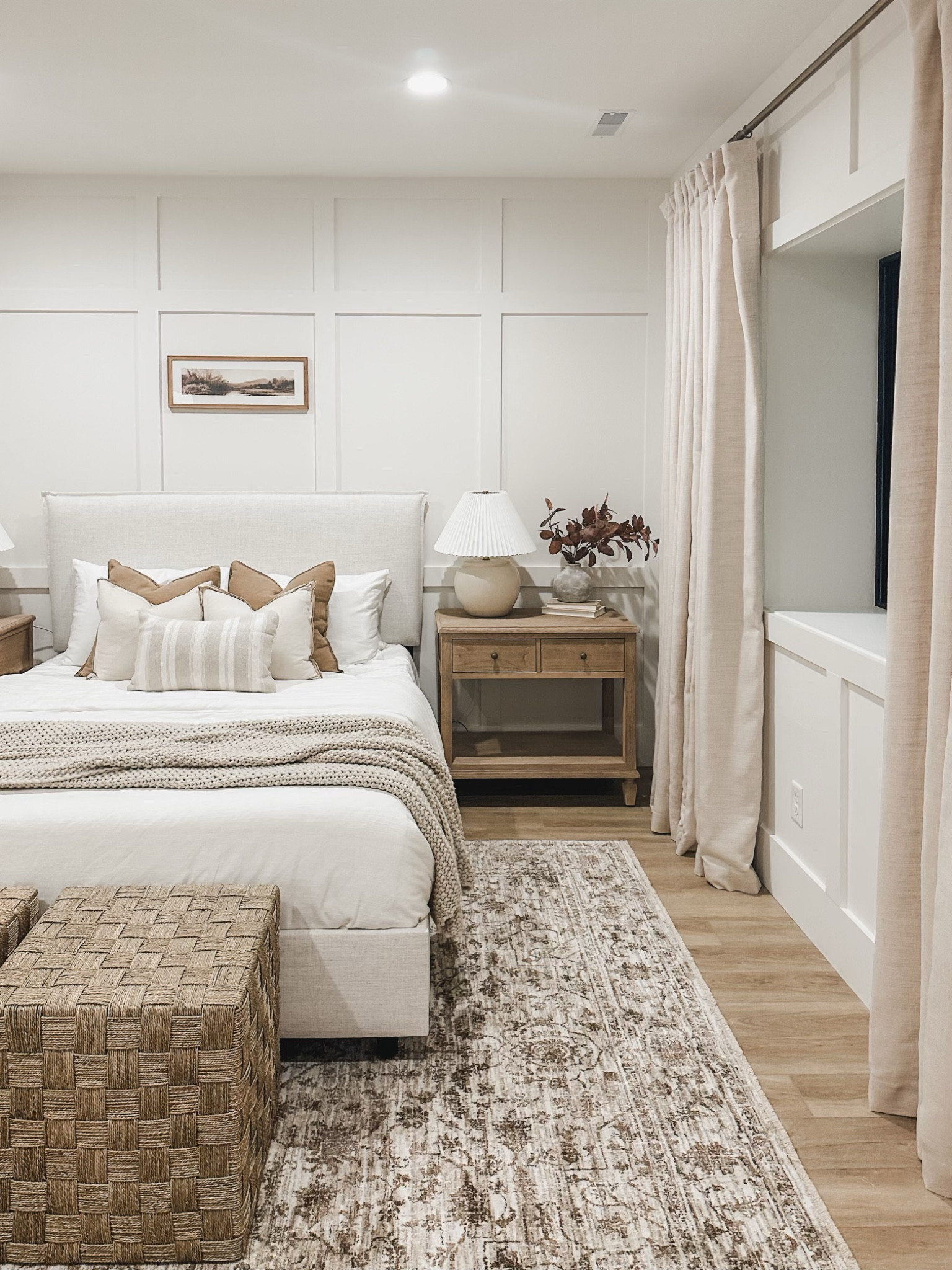 New basement/guest bedroom fall reveal! I’ve partnered up with Sunbrella to create a warm and cozy monochromatic look in our new basement bedroom using the Taylor Light Filtering Curtain Panel in the color “Putty”. They are absolutely beautiful and add much needed softness and warmth to the room.


#LTKhome #LTKSeasonal #LTKFind