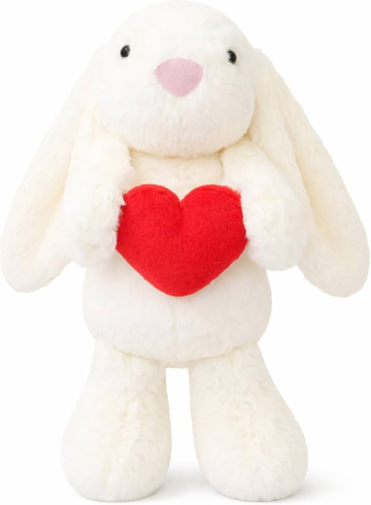 8'' Bunny Stuffed Animal with Red Heart, Cute Plush Bunny Toy, Soft Rabbit Gift for Kids & Adults... | Amazon (US)