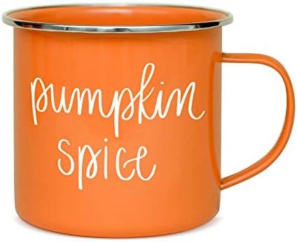 Sweet Water Decor Pumpkin Coffee Mugs | 18oz Galvanized Steel Campfire Style Coffee Cup | Autumn ... | Amazon (US)