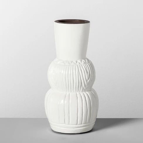 10" x 4.7" Etched Terra Cotta Vase White - Opalhouse™ | Target