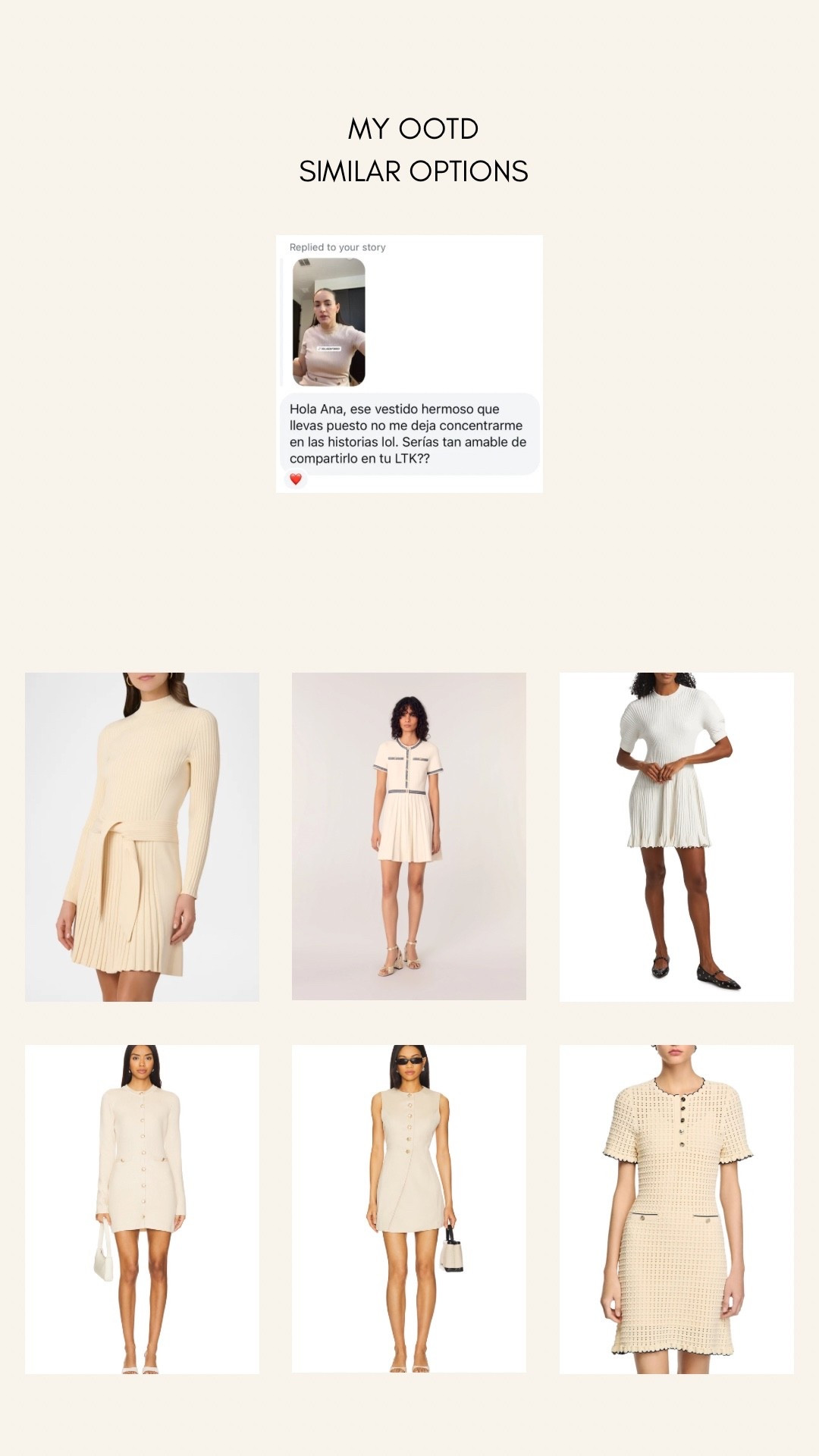 Mini knit dress in beige 🤎 

#LTKHoliday #LTKParties