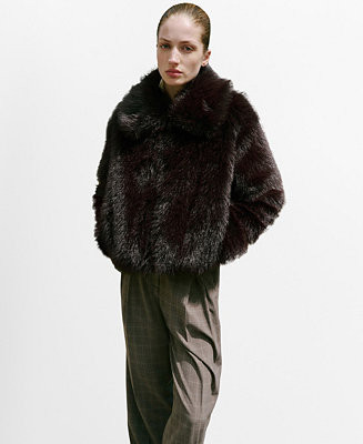Women's Faux Fur Collar Jacket | Macy's
