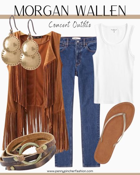 What to wear to a country concert besides cowboy boots! Love this simple look styled with a fringe vest.

#LTKfindsunder100 #LTKstyletip