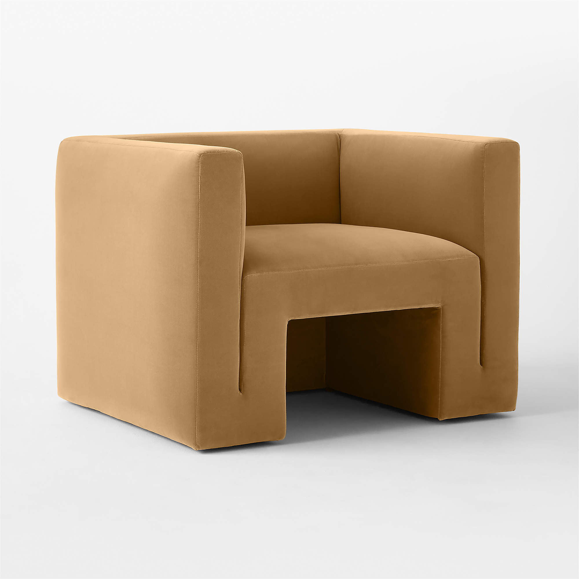 Matra Modern Light Brown Velvet Lounge Chair + Reviews | CB2 | CB2