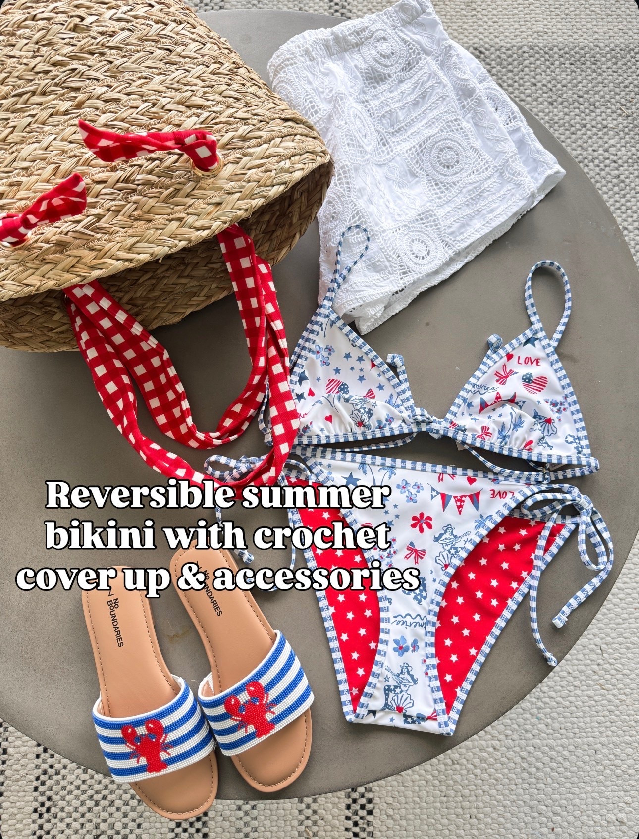Walmart fashion Walmart finds summer style reversible bikini, crochet cover up