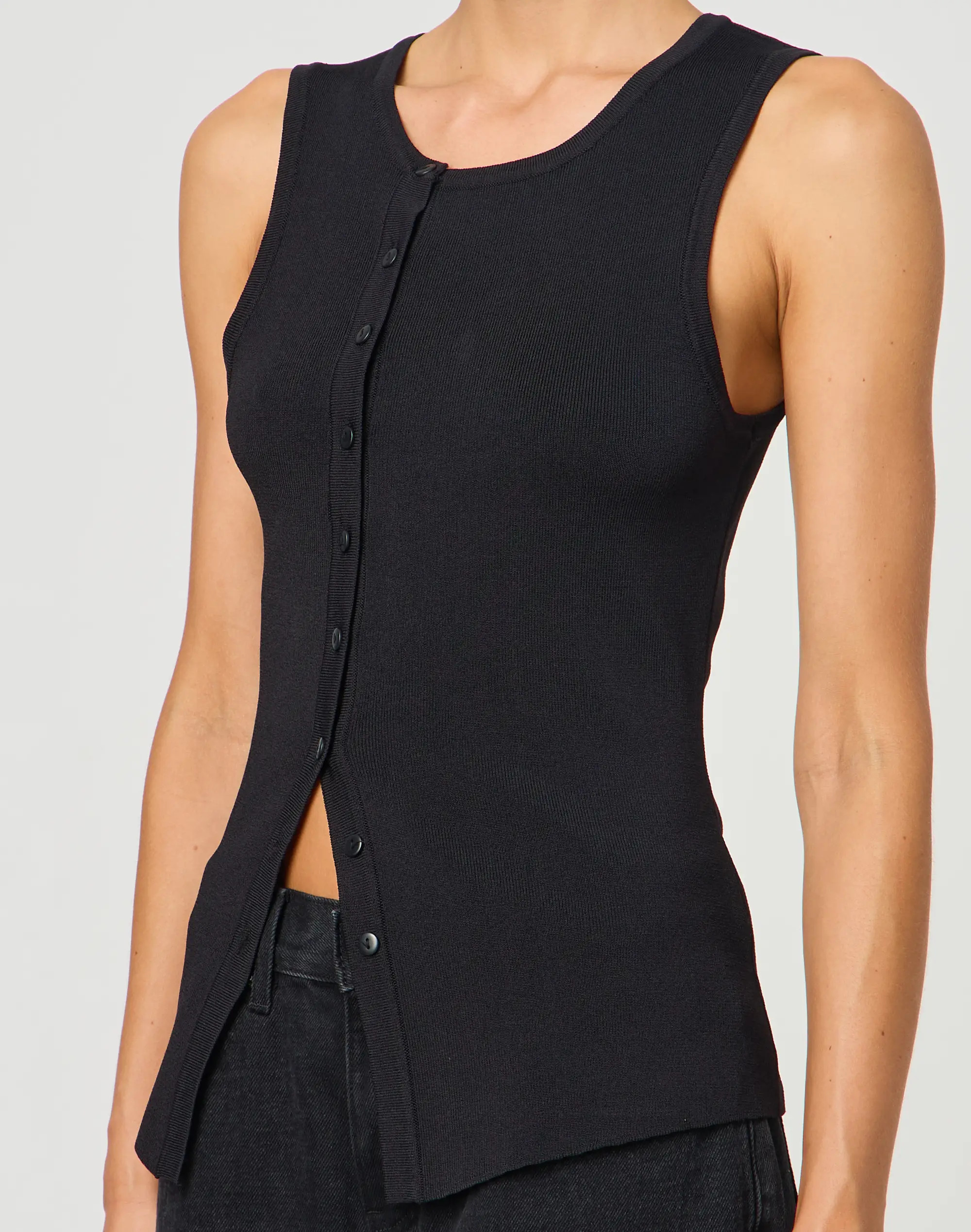 Asymmetrical Button Up Knit Top | Glassons (Australia)