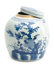 13in Ming Four Seasons Melon Jar With Plant Details | Marshalls