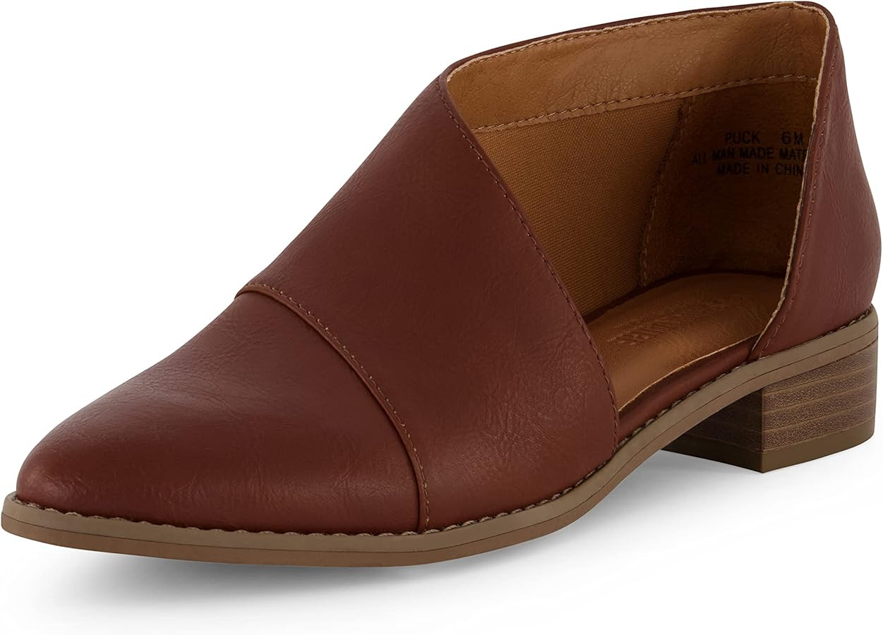 CUSHIONAIRE Women's Puck Side Cut Out Flat +Memory Foam and Wide Widths Available | Amazon (US)