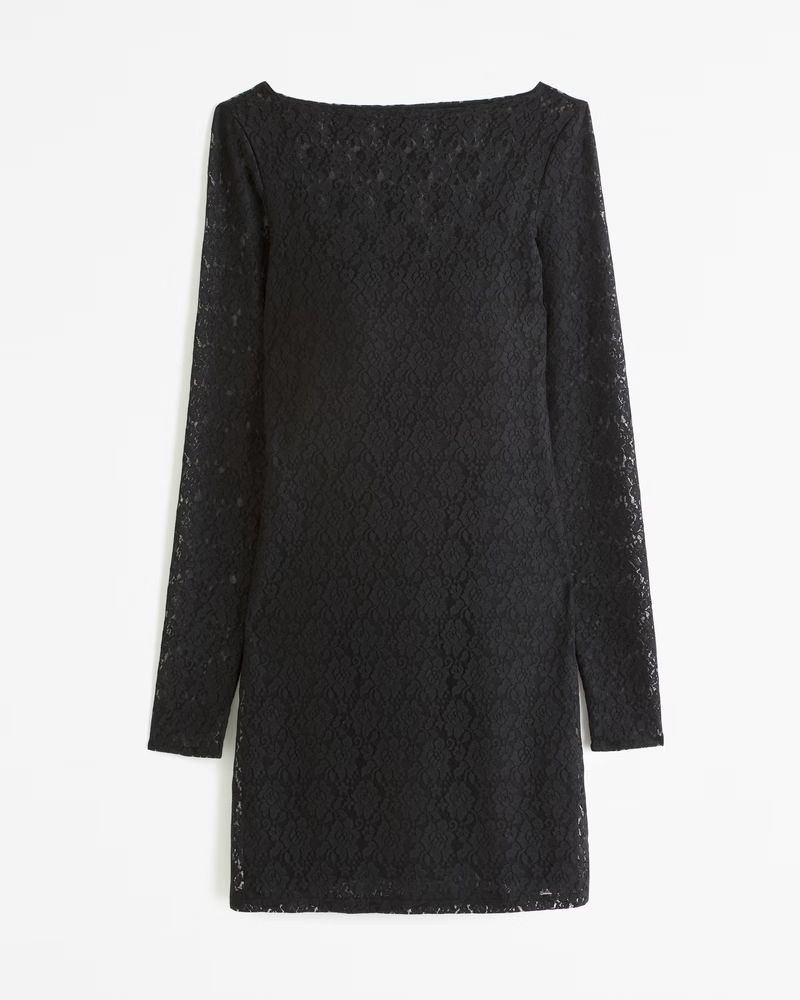 Long-Sleeve Lace Mini Dress | Abercrombie & Fitch (US)