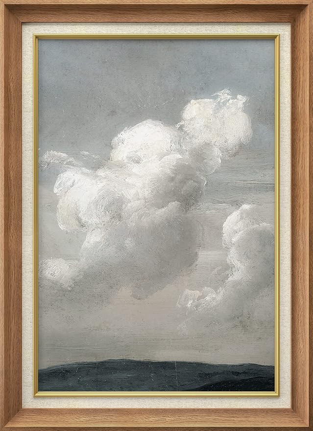 SIGNWIN Premium Frame Art Watercolor Pastel Dark Gray Storm Cloud Landscape Nature Wilderness Ill... | Amazon (US)