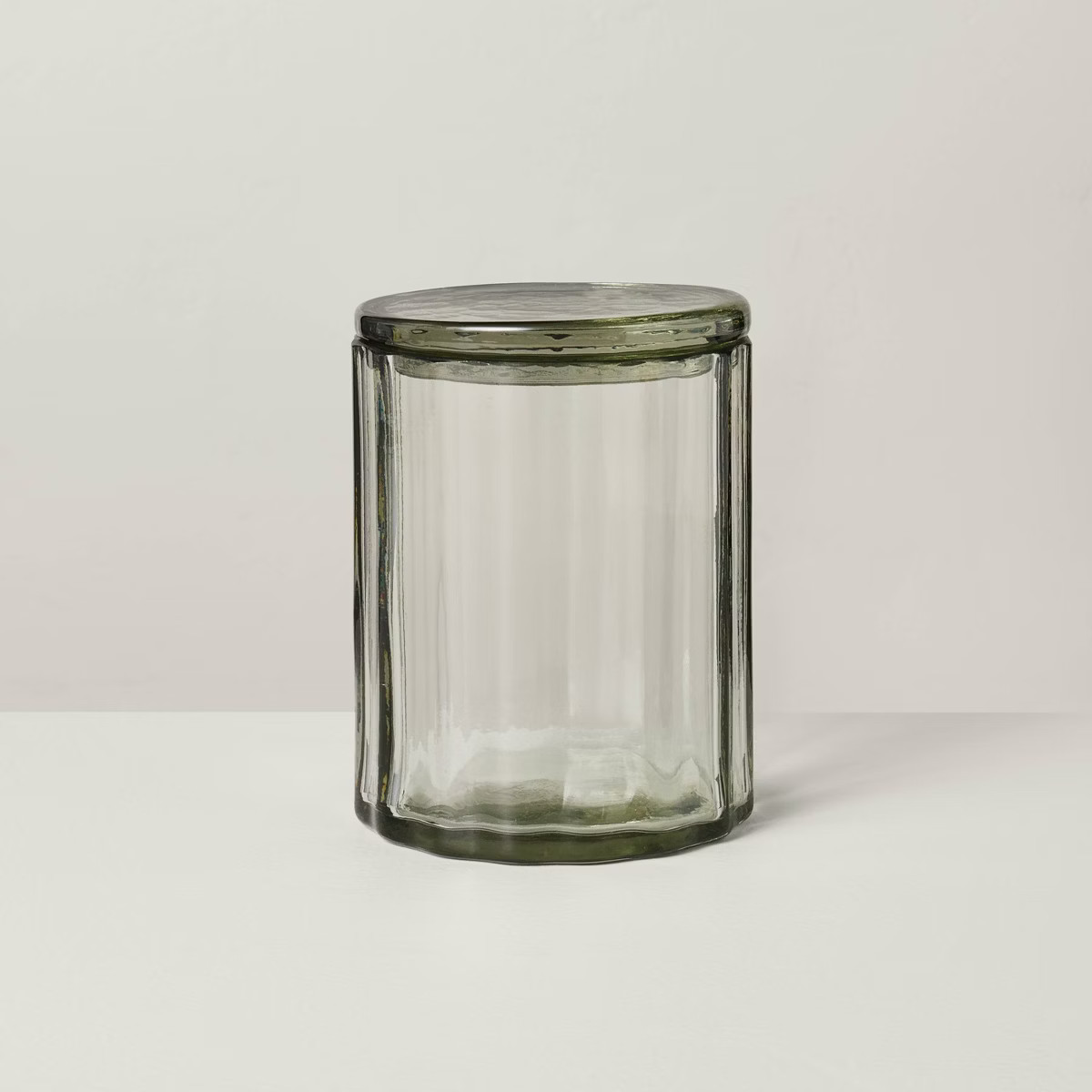 Fluted Glass Bathroom Canister Light Green - Hearth & Hand™ with Magnolia | Target