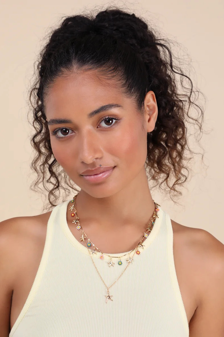 Anely Gold Starfish Charm Layered Necklace | Lulus