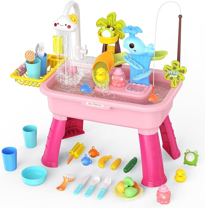 2026 Upgraded Water Table for Toddlers 1-3 - Outdoor Toys for Kids Ages 4-8 with Pump, Summer Out... | Amazon (US)