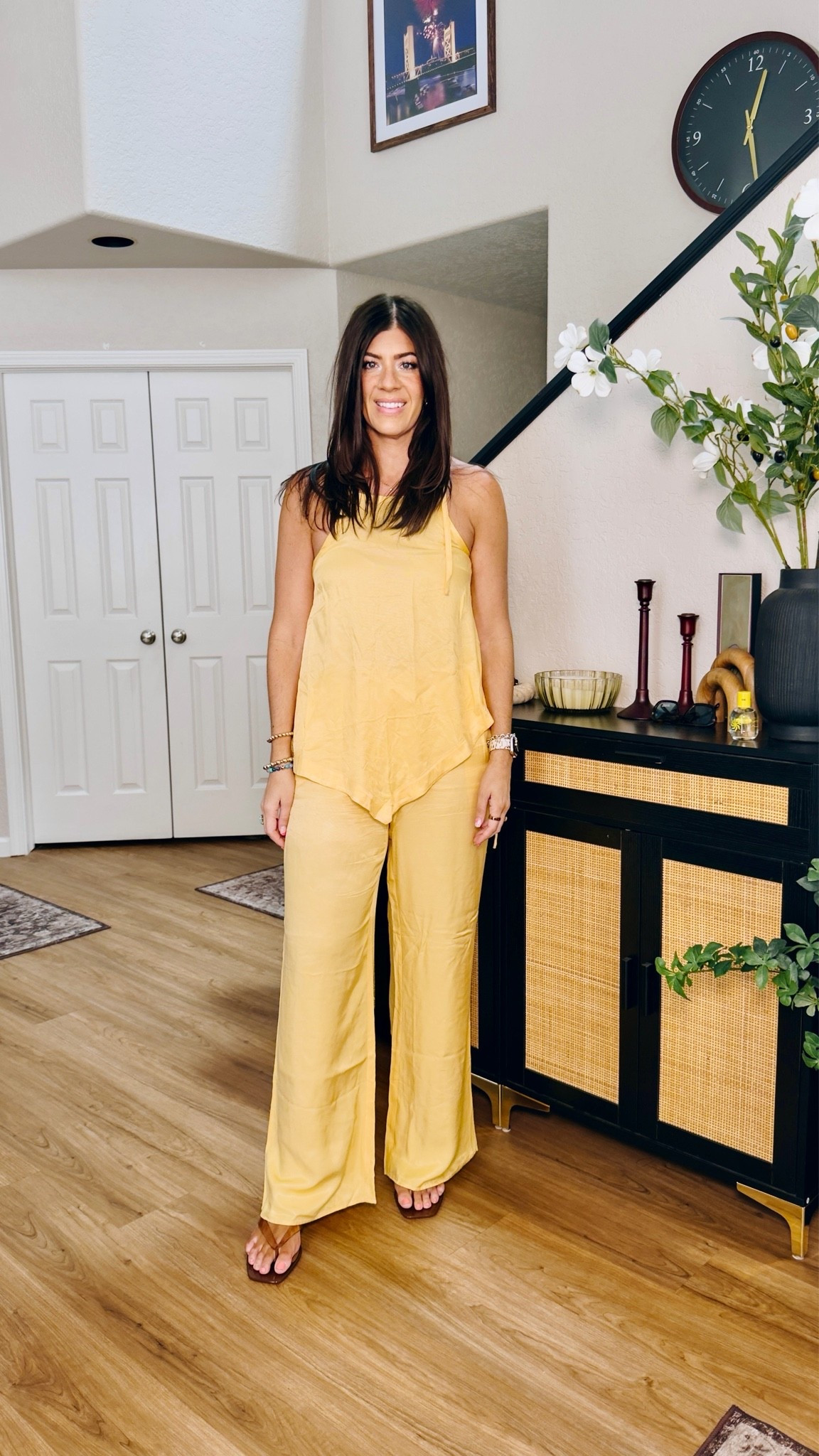 My Anthro code is back! MEGHAN20 saves you 20% off!
In a medium pants and small top - size down in top

#LTKMidsize #LTKTall #LTKSaleAlert