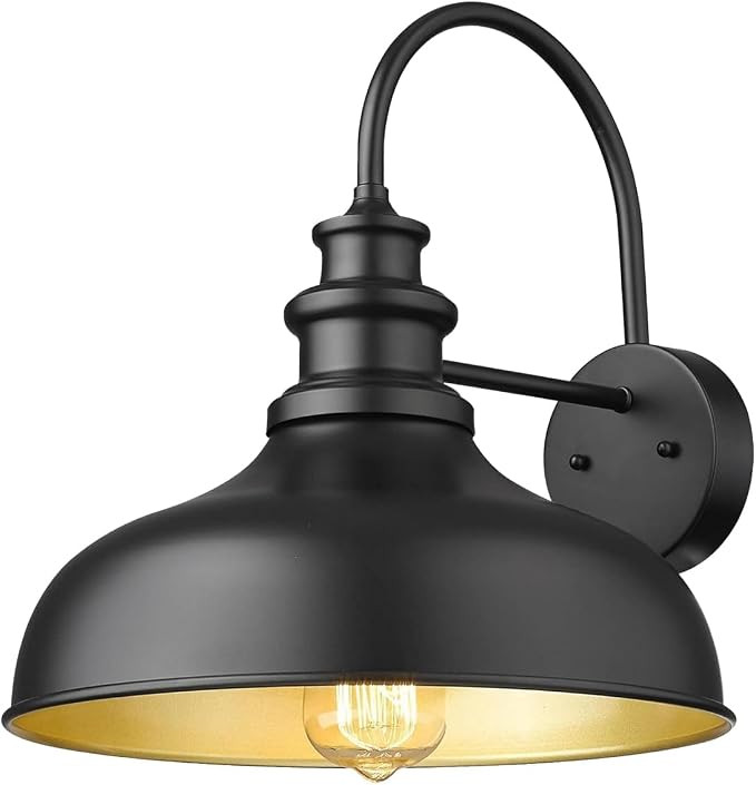 Exterior Farmhouse Barn Light Fixtures, Vintage Black Wall Sconces, E26 Socket Outdoor Wall Mount... | Amazon (US)
