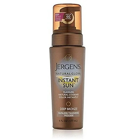 Jergens Natural Glow Instant Sun Sunless Tanning Mousse, Deep Bronze, 6 oz | Walmart (US)